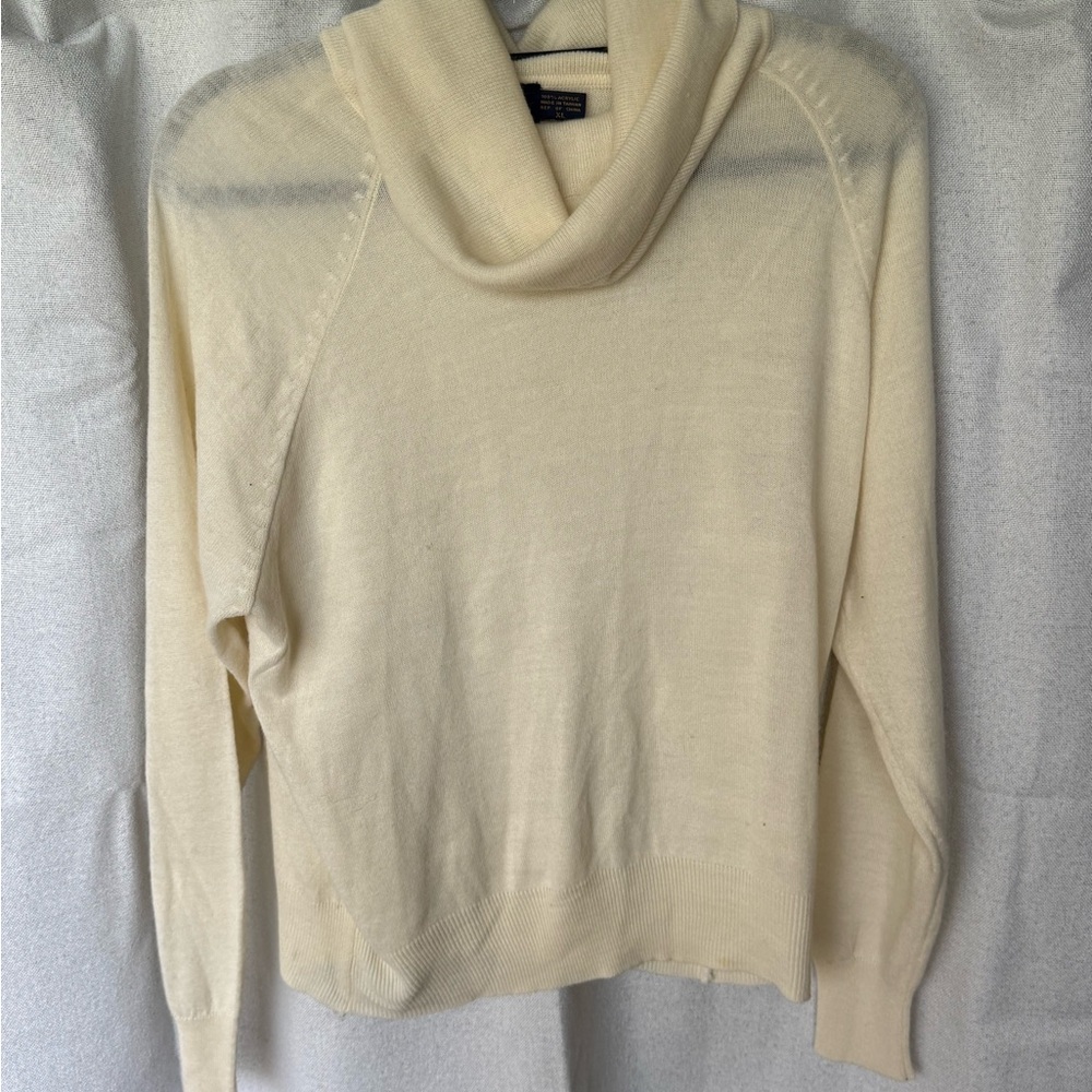 Cream Cowl Neck Women's Sweater